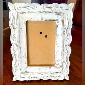Wood Frame. White Washed. Never used. Fits 4x6 photo